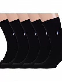 Комплект из 5 пар мужских носков Брестские (БЧК), 5-14с2122, рис. 464, ЧЕРНЫЕ