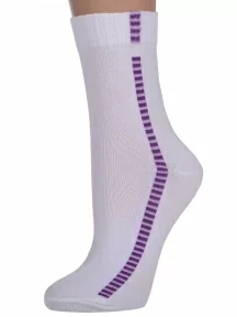 Женские носки (Palama), ЖДС-02, БЕЛО-ФИОЛЕТОВЫЕ