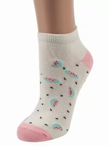 Женские короткие носки ХОХ, G-3R21, КРЕМОВЫЕ