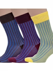 Комплект из 3 пар мужских носков Sergio Di Calze (PINGONS) из мерсеризованного хлопка, 3-18SC2, микс 1