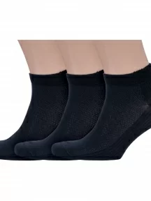 Комплект из 3 пар мужских носков Grinston socks (PINGONS) из микромодала, 3-15D10, ЧЕРНЫЕ