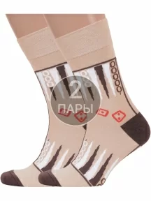 Комплект из 2 пар мужских носков MSCLUB №М42, 2-nm-454, БЕЖЕВЫЕ, "Нарды"