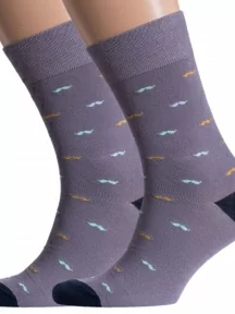 Комплект из 2 пар мужских носков MSCLUB №М09, 2-NM-92, СЕРЫЕ