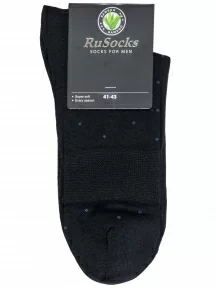Мужские бамбуковые носки RuSocks (Орудьевский трикотаж), М3-14785, ЧЕРНЫЕ с джинсовыми точками
