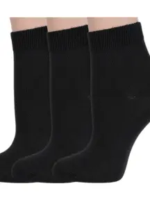 Комплект из 3 пар женских носков RuSocks (Орудьевский трикотаж) ЧЕРНЫЕ (3-С-420)