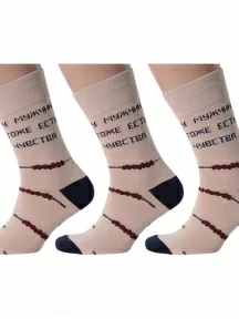 Комплект из 3 пар мужских носков MSCLUB №М13, msk3-М13, NM-167, БЕЖЕВЫЕ