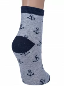 Детские носки "НАШЕ" Смоленской чулочной фабрики, 222С134, рис. 1, СЕРЫЕ МЕЛАНЖ с темно-синим № 54-4/3-1