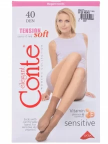 Женские носки Conte, 14С-55СП/Tension soft 40Н, Nero, черные