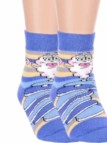 Комплект из 2 пар детских махровых носков Брестские (БЧК), 2-14С3060, рис. 824, ВАСИЛЬКОВЫЕ