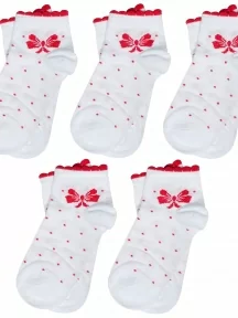 Комплект из 5 пар детских носков ХОХ, 5-D-1424, БЕЛЫЕ