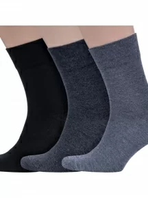 Комплект из 3 пар мужских бамбуковых носков Grinston socks (PINGONS), 3-15D1, микс 3