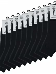 Комплект из 10 пар мужских укороченных носков CAVALLIERE (RuSocks), С-333-10, ЧЕРНЫЕ