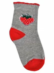 Детские носки RuSocks (Орудьевский трикотаж), Д-90, рис. 01, СЕРО-КРАСНЫЕ