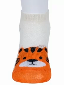 Комплект из 3 пар детских носков Гамма, 3-С1649, рис. Тигренок, КРЕМОВЫЕ
