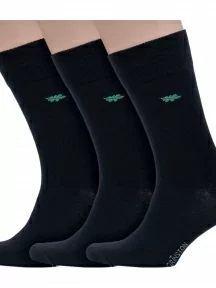 Комплект из 3 пар мужских бамбуковых носков  Grinston socks (PINGONS), 3-15D11, ЧЕРНЫЕ