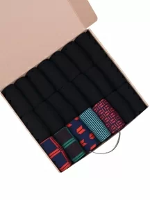 Набор из 21 пары мужских носков, НС-21-212, микс "Часы"