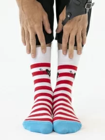 Носки unisex St. Friday Socks, tel-1069-02, "Дела сердечные, полоски поперечные"
