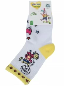 Детские спортивные носки "Борисоглебский трикотаж", 8С228, БЕЛО-ЖЕЛТЫЕ
