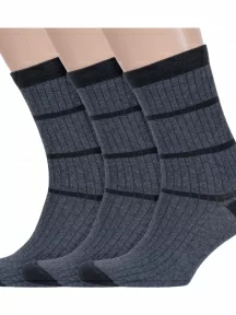 Комплект из 3 пар мужских носков Альтаир, 3-А203, СЕРЫЕ