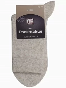 Комплект из 2 пар мужских носков Брестские (БЧК) из хлопка и льна, 2-15С2613, рис. 000, НАТУРАЛЬНЫЕ