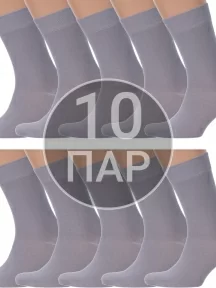Комплект из 10 пар мужских носков Брестские (БЧК), 10-14С2122, рис. 000, СВЕТЛО-СЕРЫЕ