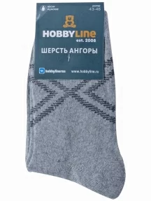 Мужские теплые носки Hobby Line, 6289, СВЕТЛО-СЕРЫЕ