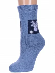 Женские теплые махровые носки Hobby Line, Нжамв6008-9, ДЖИНСОВЫЕ