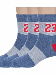 Комплект из 3 пар детских носков "Красная ветка", 3-С-2156, ДЖИНСОВЫЕ