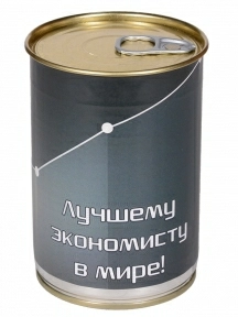 Мужские носки "Трио " в банке, 1БАН_ПрофН, "Лучшему экономисту в мире" / черные
