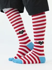 Гольфы unisex St. Friday Socks, tel-1072-02, "Дела сердечные, полоски поперечные"