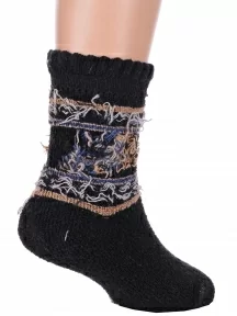 Детские теплые махровые носки Hobby Line, Ндад7639-6, ЧЕРНЫЕ