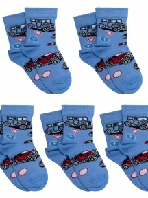 Комплект из 5 пар детских носков LORENZLine, 5-Л64, ГОЛУБЫЕ