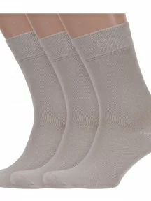 Комплект из 3 пар мужских носков Брестские (БЧК), 3-14С2122, рис. 000, ПЕСОЧНЫЕ