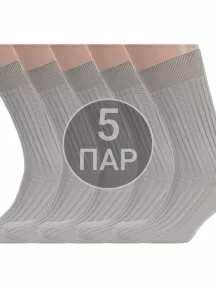Комплект из 5 пар мужских носков RuSocks (Орудьевский трикотаж) из 100% хлопка рис. 02, ТЕМНО-БЕЖЕВЫЕ (5-М3-11001)