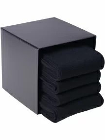 Набор мужских гольфов из мерсеризованного хлопка, 4 пары (ТМ Sergio di Calze), PG-19SC1-4, ЧЕРНЫЕ