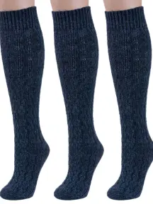 Комплект из 3 пар женских гольфов RuSocks (Орудьевский трикотаж) ТЕМНО-СИНИЕ (3-Ж-155-03)