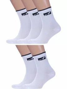 Комплект из 5 пар мужских носков спортивных Альтаир, 5-С199, БЕЛЫЕ