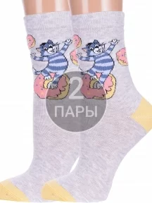 Комплект из 2 пар женских носков Брестские (БЧК), 2-23С1159, рис. 612, СВЕТЛО-СЕРЫЕ МЕЛАНЖ