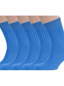 Комплект из 5 пар мужских носков RuSocks (Орудьевский трикотаж) из 100% хлопка, 5-М3-11001, рис. 01, ТЕМНО-ГОЛУБЫЕ