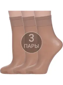 Комплект из 3 пар женских капроновых носков Conte Bronz, бронзовые (3-14С-55СП/Tension soft 40Н)