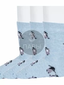 Комплект из 3 пар детских носков RuSocks (Орудьевский трикотаж), 3-Д3-130096М, рис. 01, СВЕТЛО-ГОЛУБЫЕ