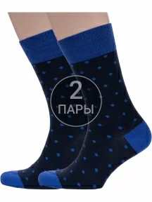 Комплект из 2 пар мужских носков Grinston socks, 2-18D1, СИНИЕ
