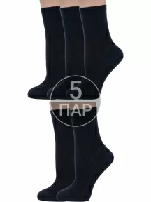 Комплект из 5 пар женских медицинских носков Dr. Feet (PINGONS) из 100% хлопка ЧЕРНЫЕ (5-15DF7)