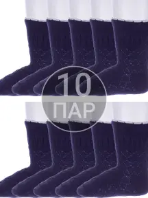 Комплект из 10 пар детских носков Носкофф (АЛСУ) ТЕМНО-СИНИЕ рис.1 (10-ЛС58)