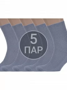Комплект из 5 пар мужских медицинских носков Брестские (БЧК) из 100% хлопка, 5-14С2221, рис. 009, СВЕТЛО-СЕРЫЕ