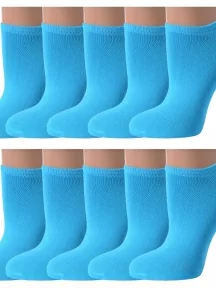 Комплект из 10 пар женских ультракоротких носков ХОХ, 10-G-3R7, БИРЮЗОВЫЕ