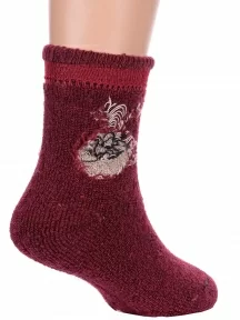 Детские теплые махровые носки Hobby Line, Ндад7618-02, БОРДОВЫЕ