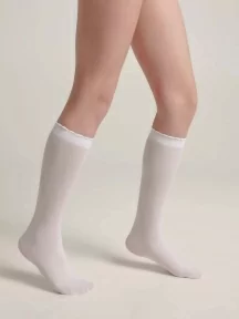 Детские гольфы из микрофибры Conte, PRINCESS, БЕЛЫЕ