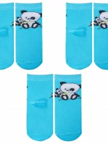 Комплект из 3 пар детских носков Носкофф (АЛСУ), 3-НД1, рис. 3687, СВЕТЛО-БИРЮЗОВЫЕ
