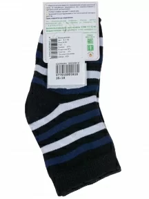 Детские носки "Борисоглебский трикотаж", 8С703, ЧЕРНЫЕ с синим